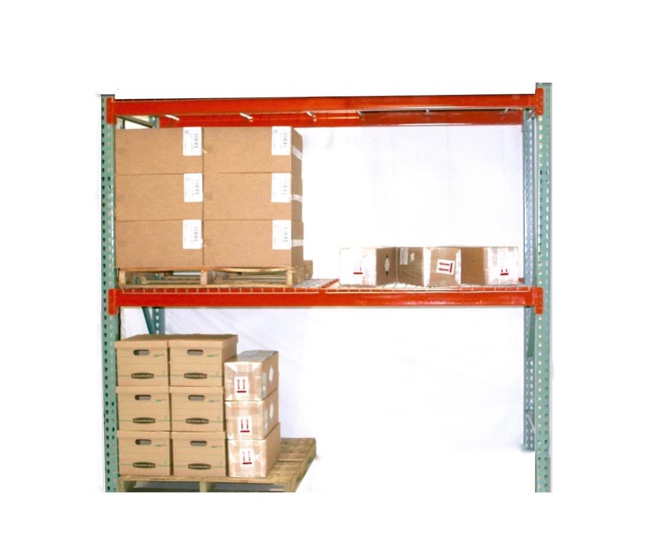 2 Level 144w x 48d x 96h Pallet Racking with Front-to-Back Supports  Starter